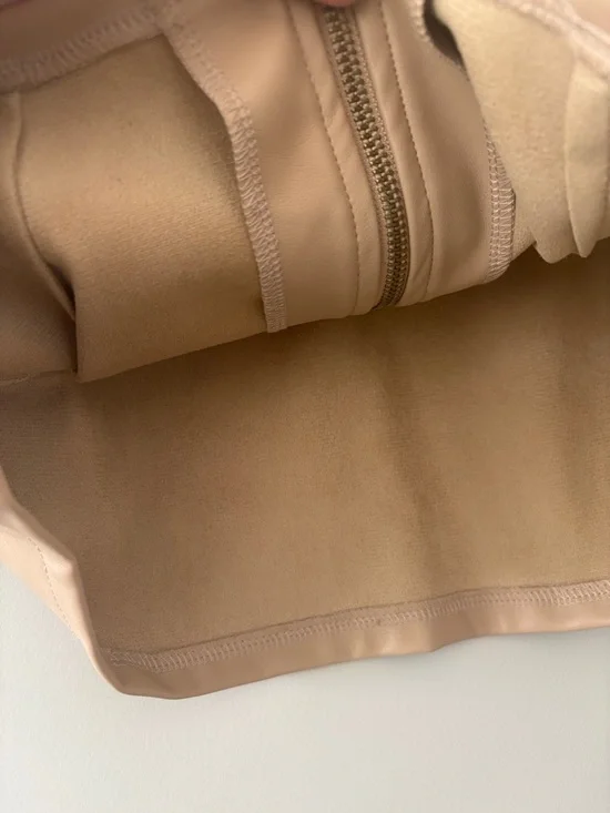 Sleeveless Faux Leather Crop Top in Nude - Picture 3 of 3